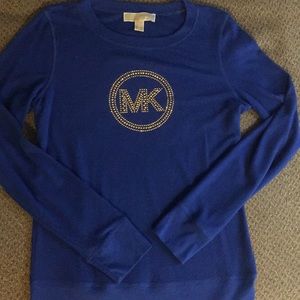 Michael Kors Rinestone Logo Long Sleeves in Blue